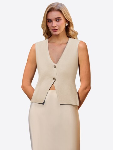 Imily Bela Gebreide bodywarmer in Beige: voorkant