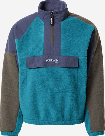 ADIDAS ORIGINALS Fleece Jacket in Blue: front