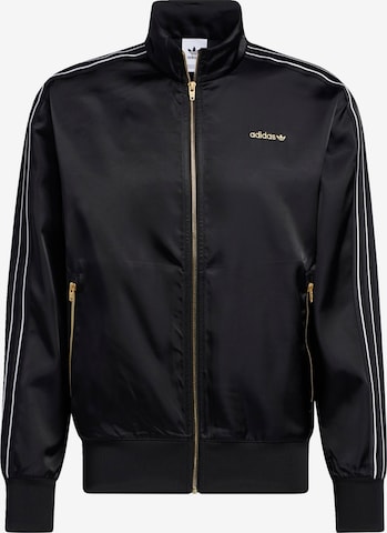 ADIDAS ORIGINALS Zip-Up Hoodie 'Firebird' in Black: front