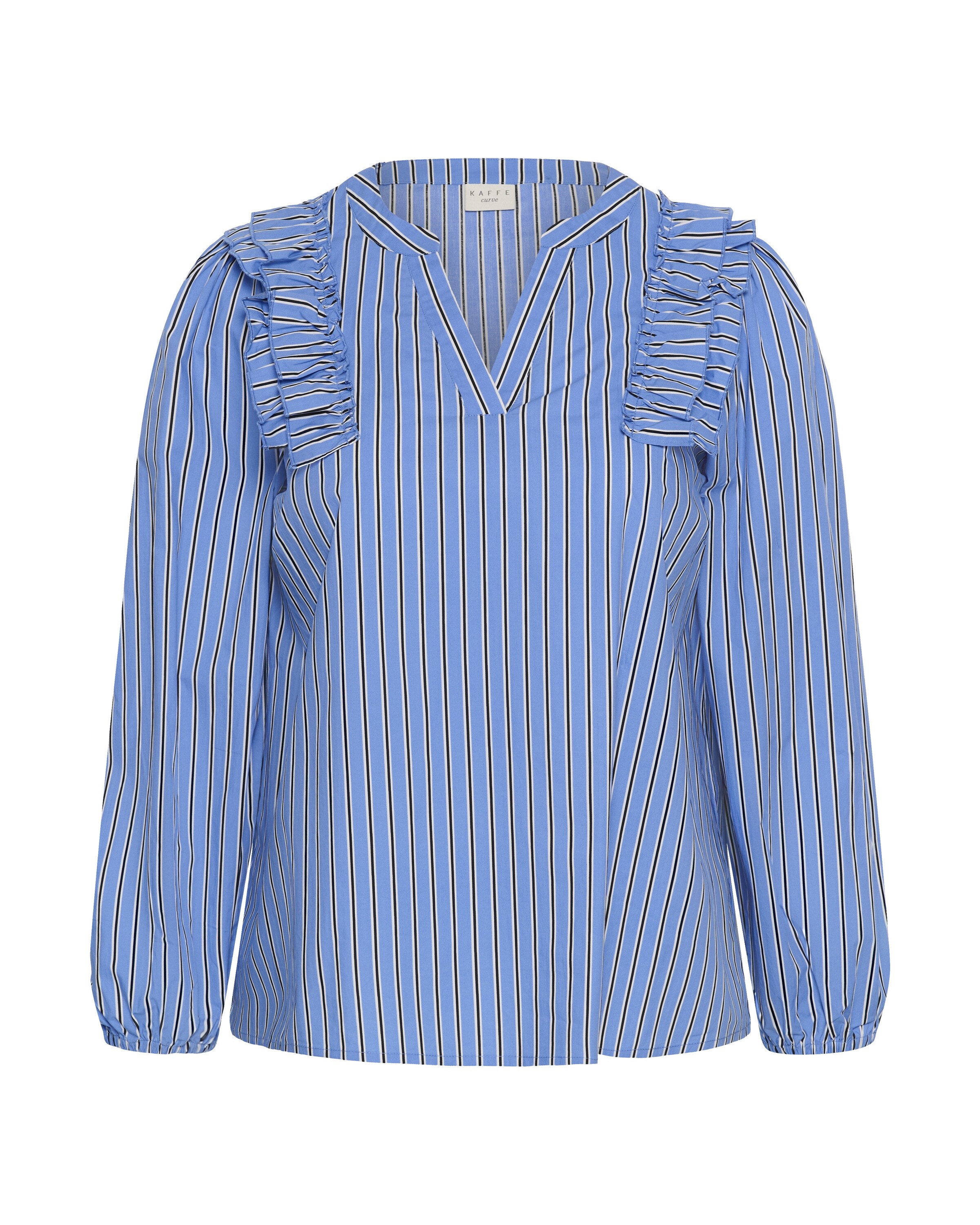 KAFFE CURVE Bluse 'KCSavina' in Blau: Vorderseite