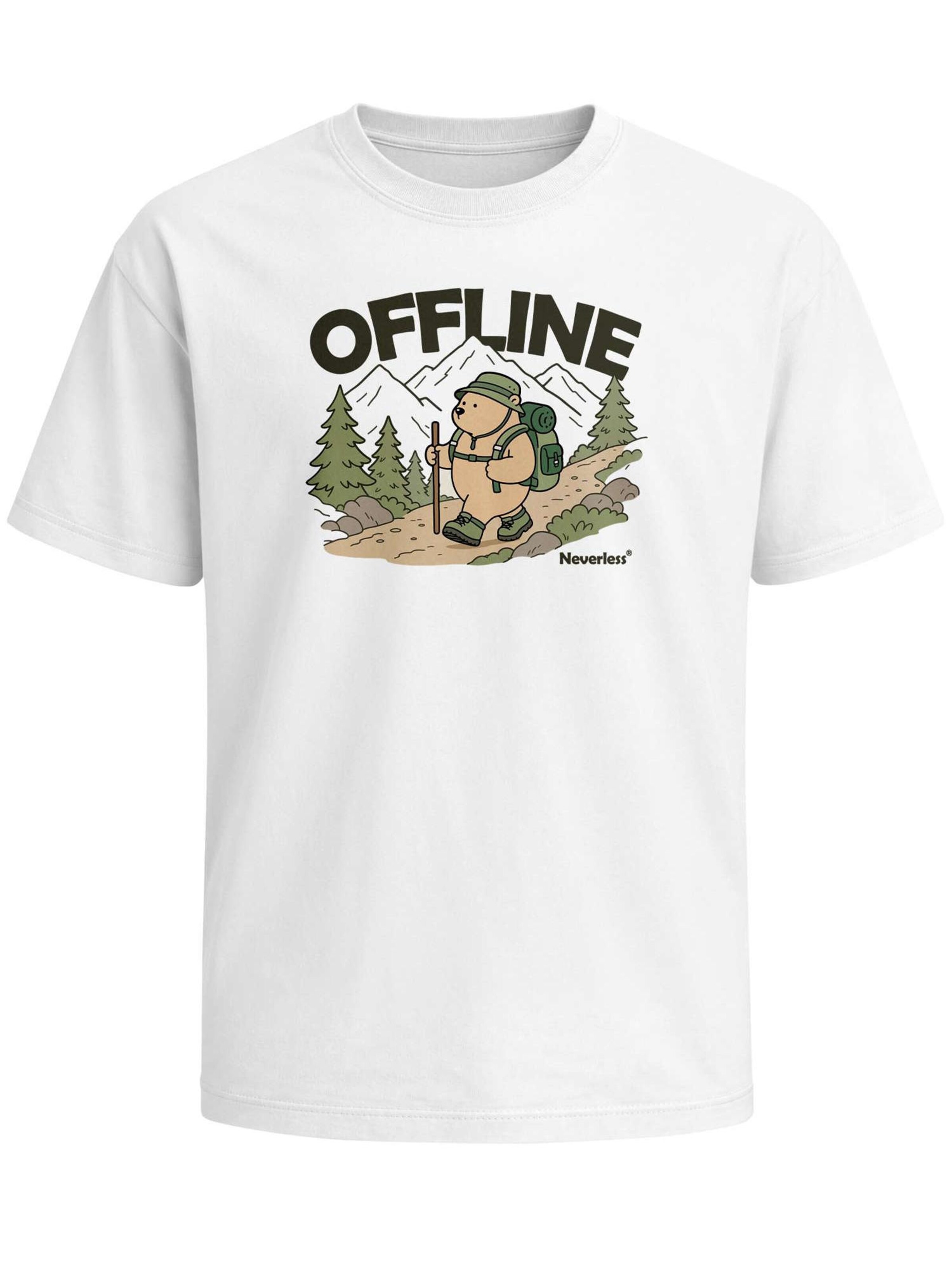 Neverless Shirt 'Hike Adventure Bear' in White: front