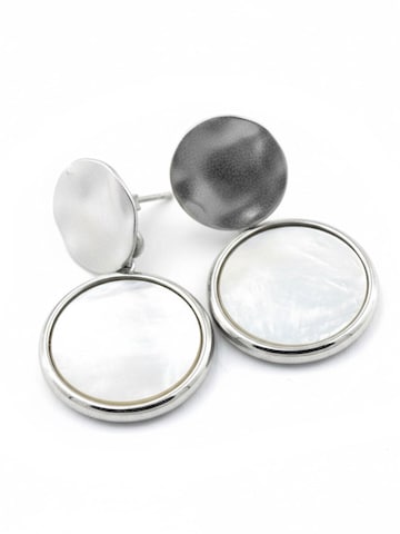 Sergio Engel Ohrringe 'Beach Ohrring 03 Eleganter Plättchenstecker mit Natursteinanhänger'‌‌‌ in Weiß