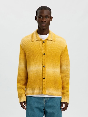 SELECTED Knit cardigan in Yellow: front