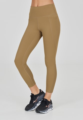 Athlecia Regular Workout Pants 'Aliya' in Brown: front