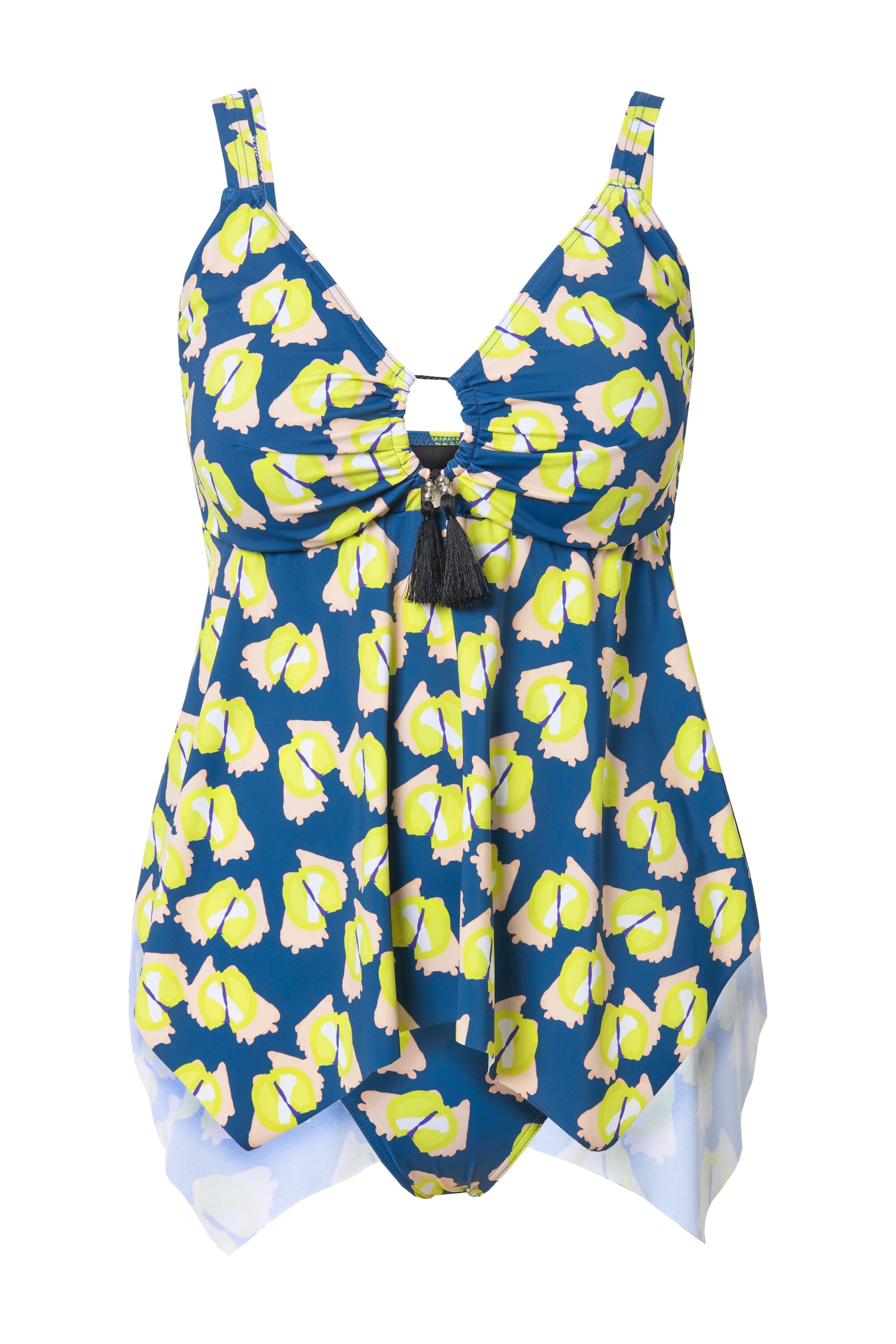 Ulla Popken Triangel Badeanzugkleid in Blau: Vorderseite