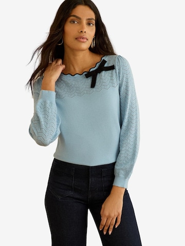 love & roses Пуловер 'Love & Roses' в синьо: отпред