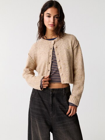 Pull&Bear Kardigan – béžová: přední strana