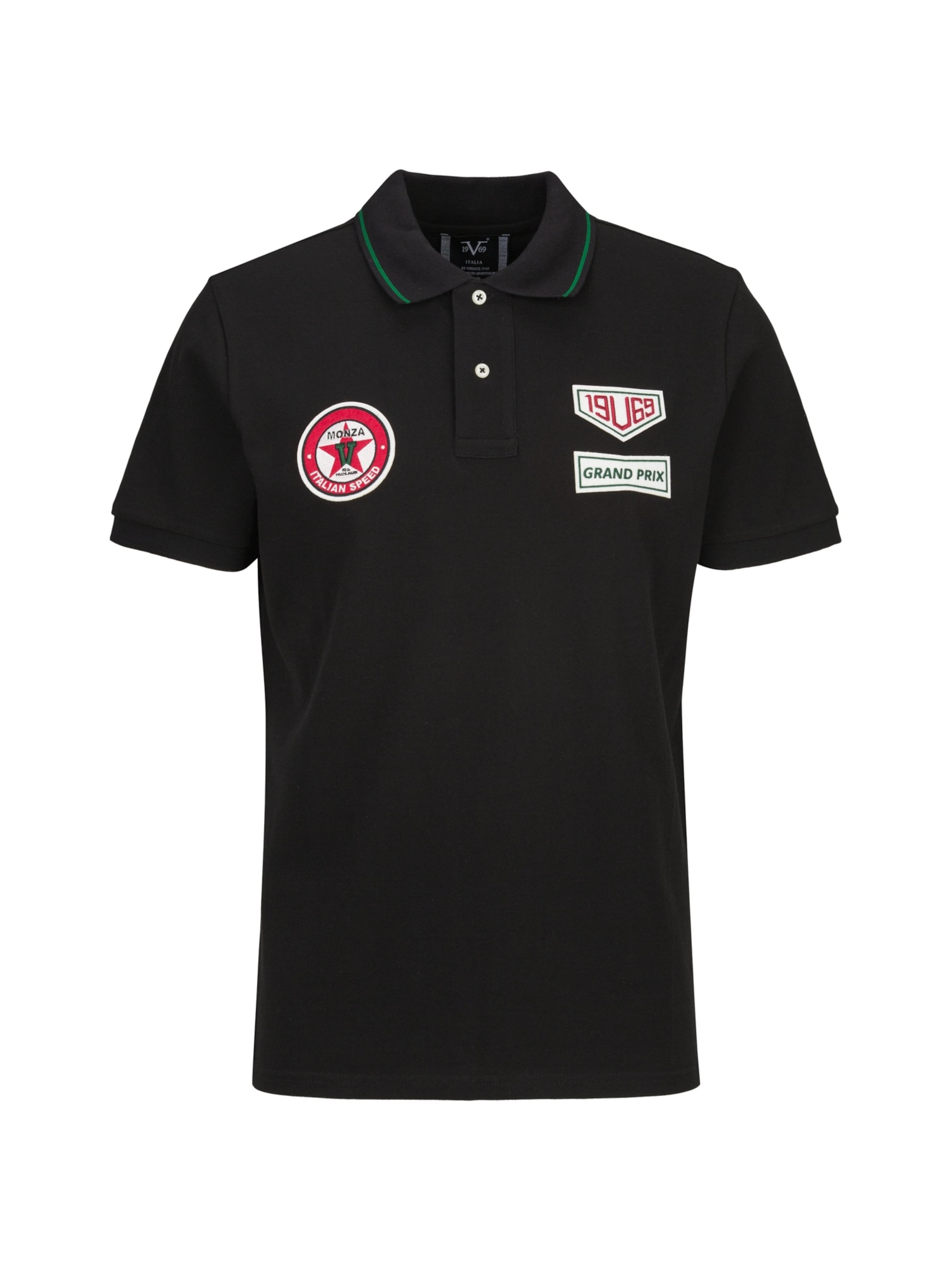19V69 ITALIA - Camiseta 'Emilio Racing' en negro: frente