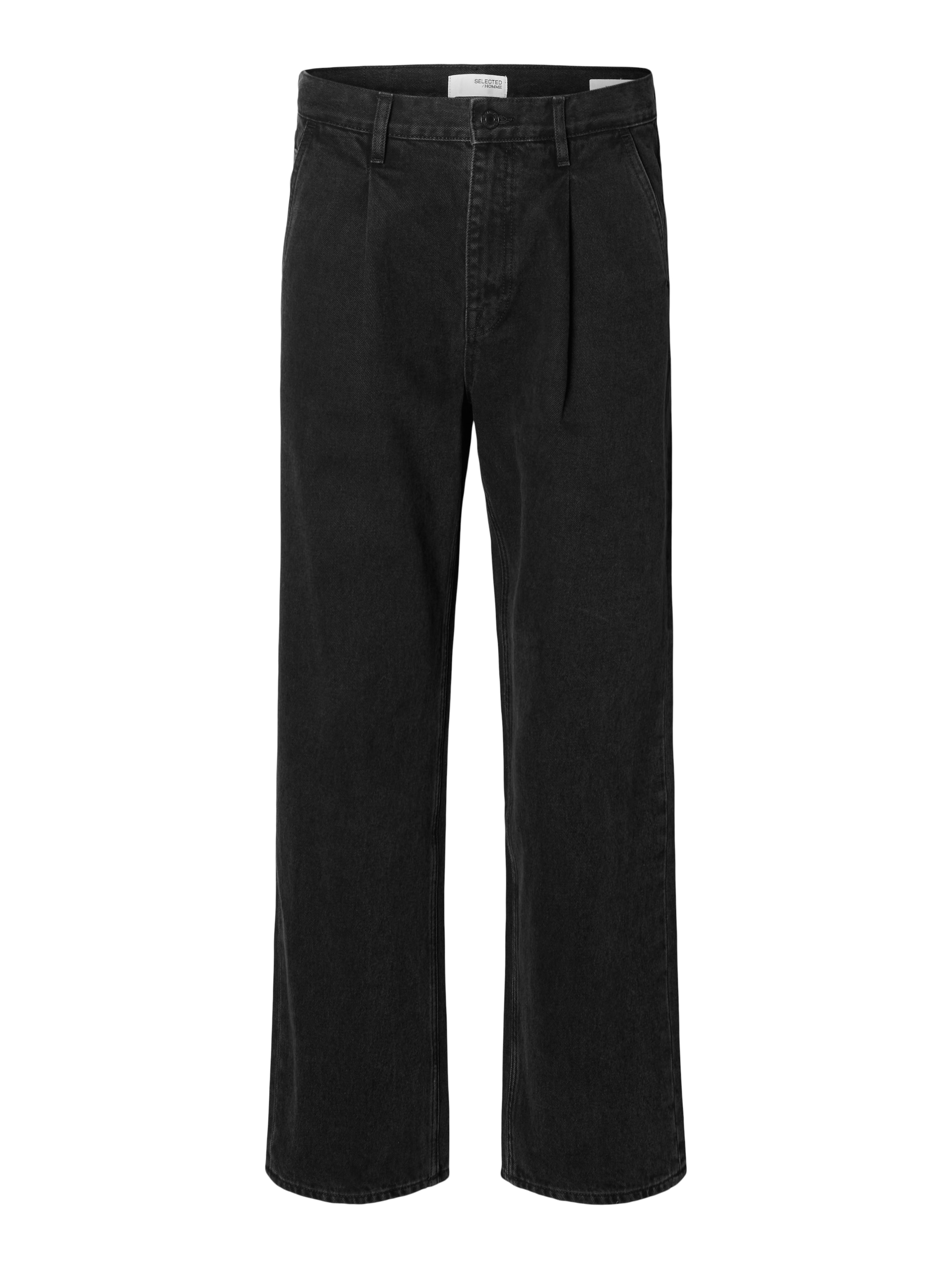 Largi Pantaloni cu cute 'SLH220' de la SELECTED pe negru: față