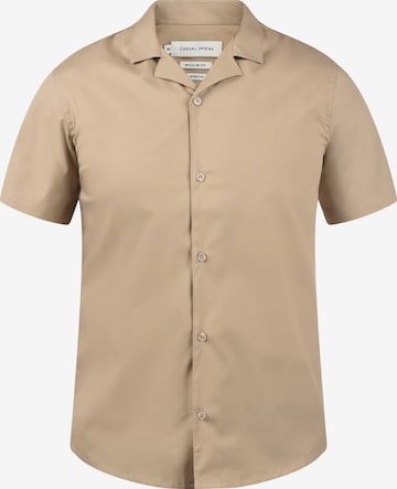 Casual Friday Button Up Shirt in Beige: front