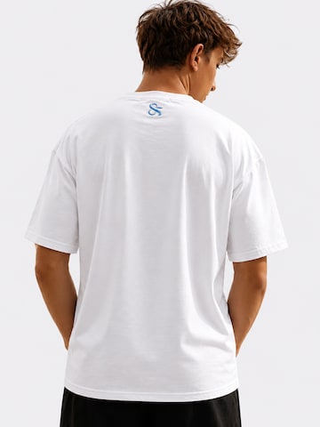 Perfect&Basic - Camiseta 'Oversize Tee Unisex – “Ola Azul”' en azul