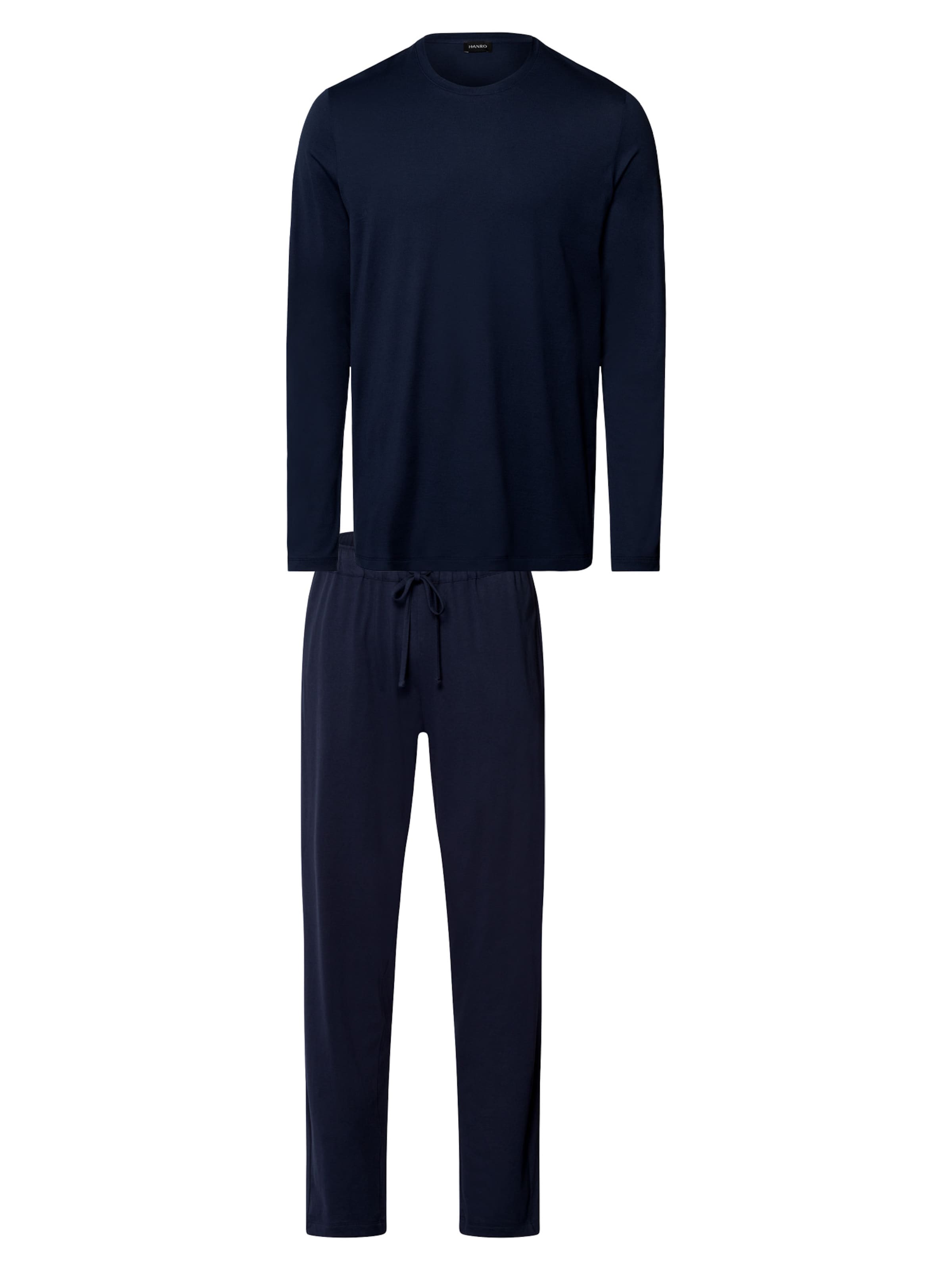Hanro Pajamas long 'Night & Day' in Blue: front