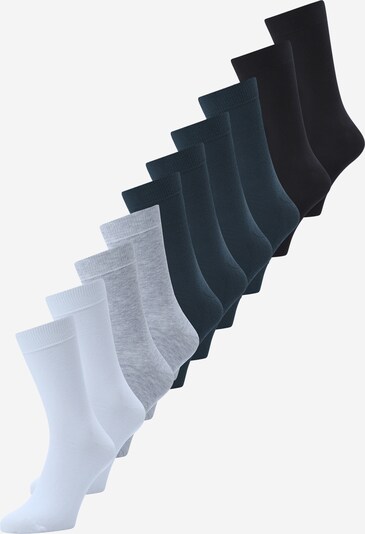 BJÖRN BORG Sokken 'ESSENTIAL' in de kleur Grijs gemêleerd / Petrol / Zwart / Wit, Productweergave