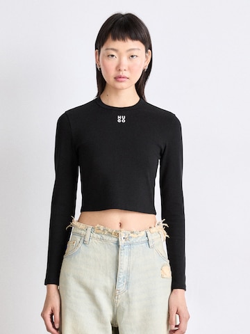 HUGOMajica 'Dafilomena_3' - crna boja: prednji dio