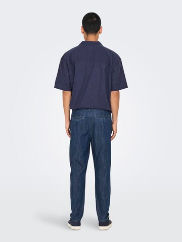 Only & Sons Regular Pleat-front jeans 'ONSLeo' in Blue