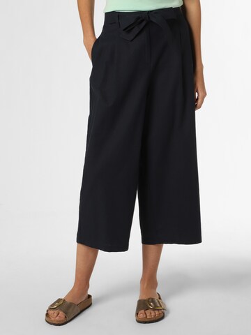 Franco Callegari Wide leg Pleat-Front Pants in Blue: front