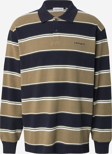 Marškinėliai 'Malone' iš Carhartt WIP, spalva – tamsiai mėlyna / brokato spalva / balta, Prekių apžvalga