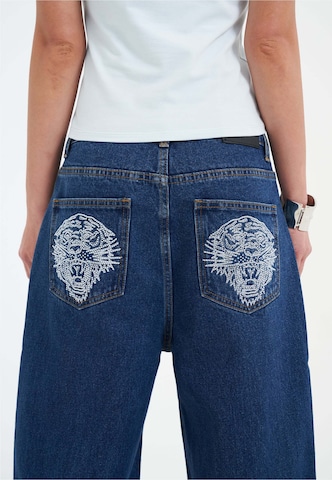 Loosefit Jean 'Crystal Roar' Ed Hardy en bleu