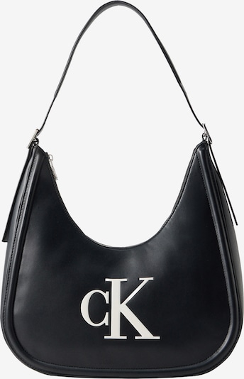 One Size dydžio Rankinė ant peties 'Contrast Monogram Hobo' iš Calvin Klein, spalva – juoda / balta, Prekių apžvalga