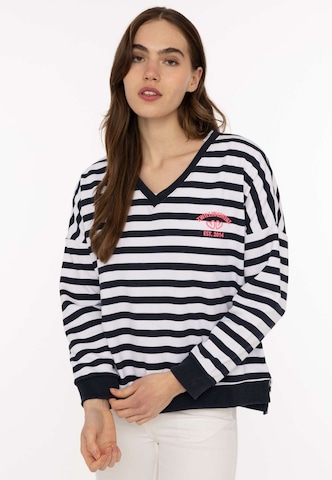 Sweat-shirt Zwillingsherz en bleu : devant