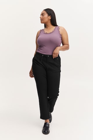 Fransa Curve Slim fit Pleat-Front Pants 'STRETCH' in Black