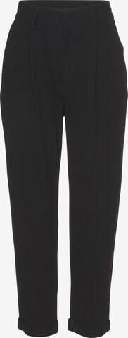 MAC Regular Pleat-Front Pants in Black: front