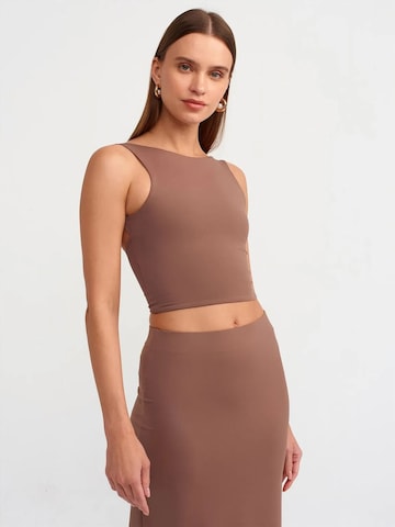 Dilvin Top in Brown: front