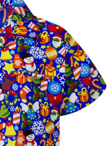 King Kameha Regular Fit Hemd 'Christmas Allover'‌‌‌‌‌‌‌‌‌‌ in Blau