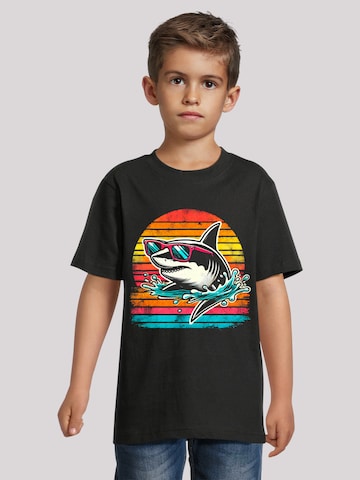F4NT4STIC Shirt 'Cooler Sommer Hai Spaß' in Black: front