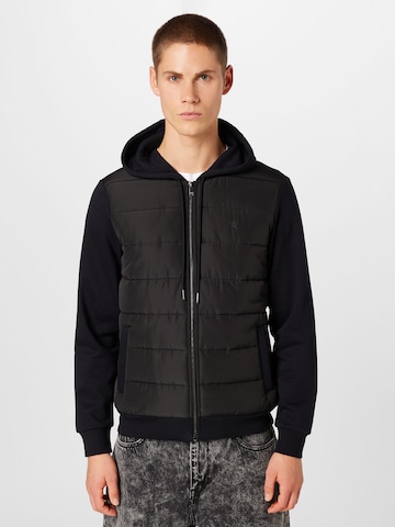 Hackett London Zip-Up Hoodie in Black: front