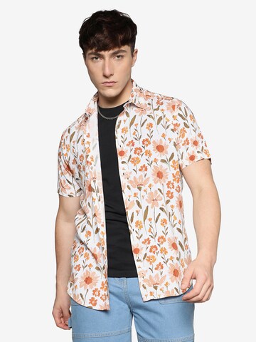 Campus Sutra - Ajuste regular Camisa ' Bryson ' en naranja: frente