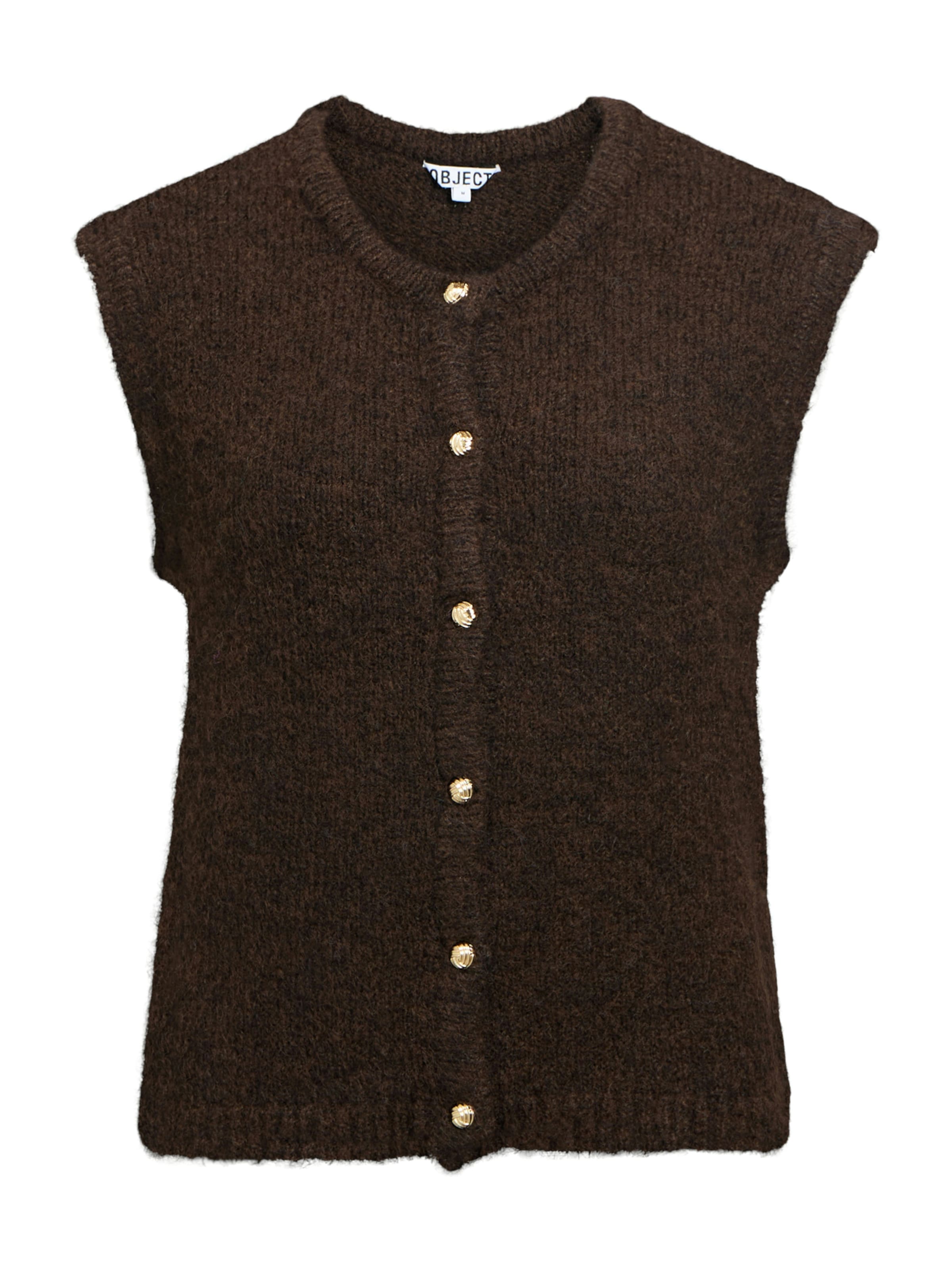 OBJECT Knitted vest 'OBJSaggia' in Brown: front
