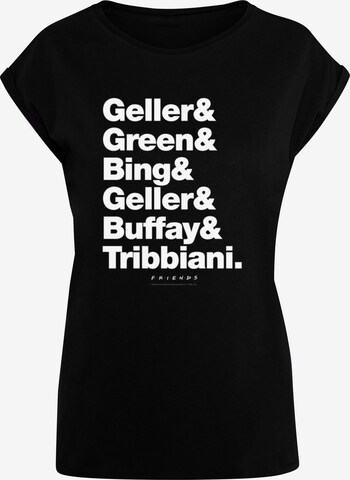ABSOLUTE CULT Shirt 'Friends - Surnames' in Zwart: voorkant