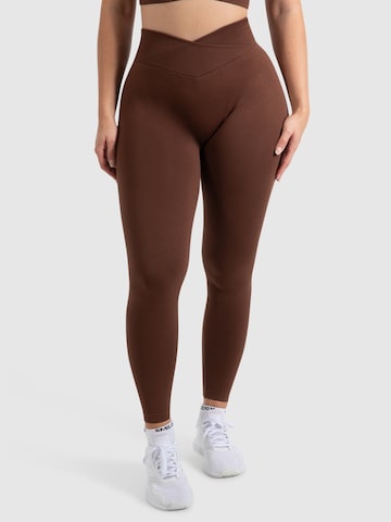 Smilodox Slim fit Leggings in Brown: front