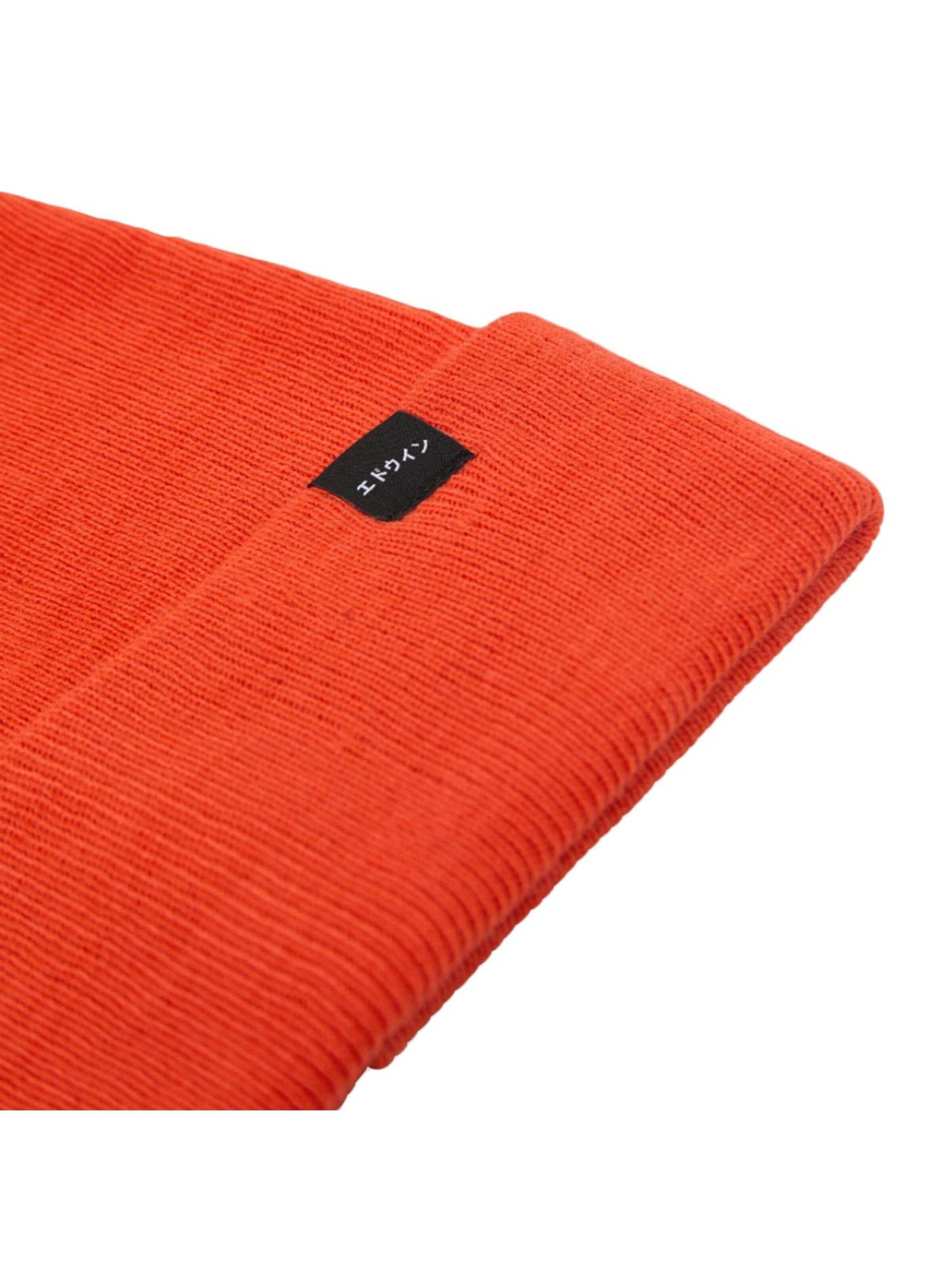 EDWIN Hue 'Watch Cap Beanie Tangerine Tango' i rød