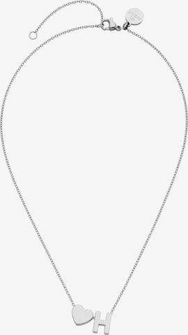 PURELEI - Cadena 'Letter Heart H' en plata: frente