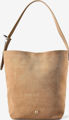 Borsa a spalla 'Bucket' di PINKO in beige: frontale
