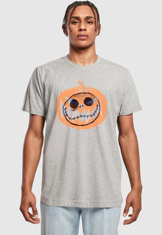 ABSOLUTE CULT Shirt 'The Nightmare Before Christmas - Pumkin Head' in Grijs: voorkant