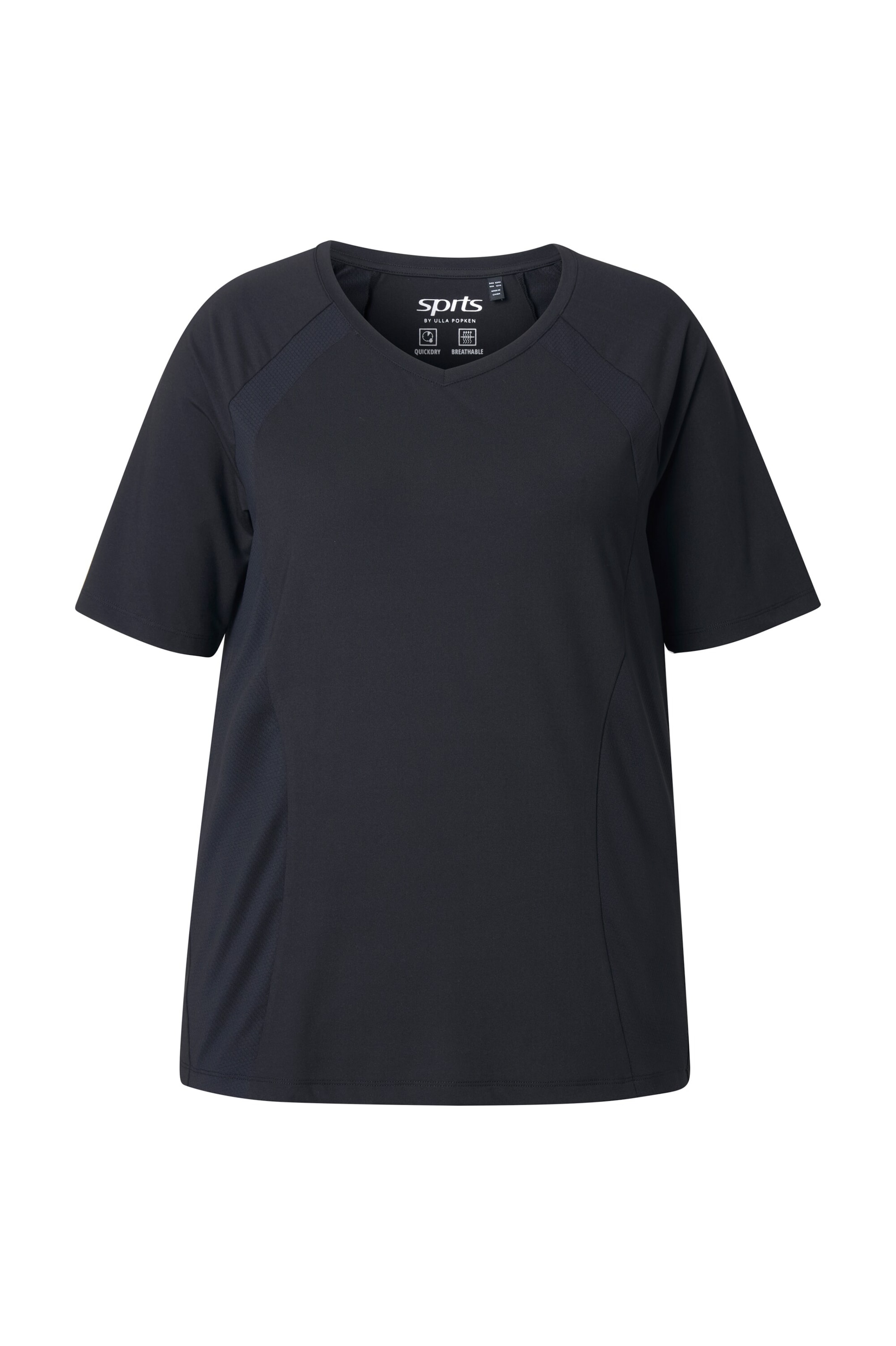 Ulla Popken Performance shirt in Black: front