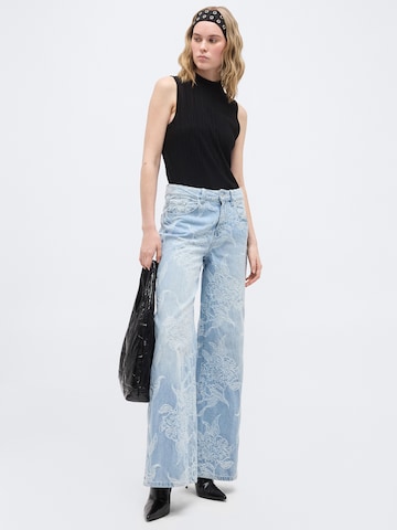 mėlyna Gina Tricot Plačios klešnės Džinsai