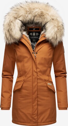 NAVAHOO Winter coat 'Cristal' in Brown: front