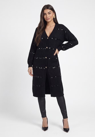 Manteau en tricot 'Festive' faina en noir : devant