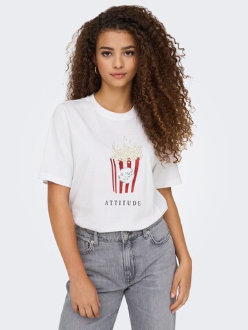 ONLY Shirt 'ONLBurst Popcorn' in White: front