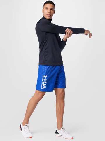 UNDER ARMOUR Normální Sportovní kalhoty 'Emboss' – modrá