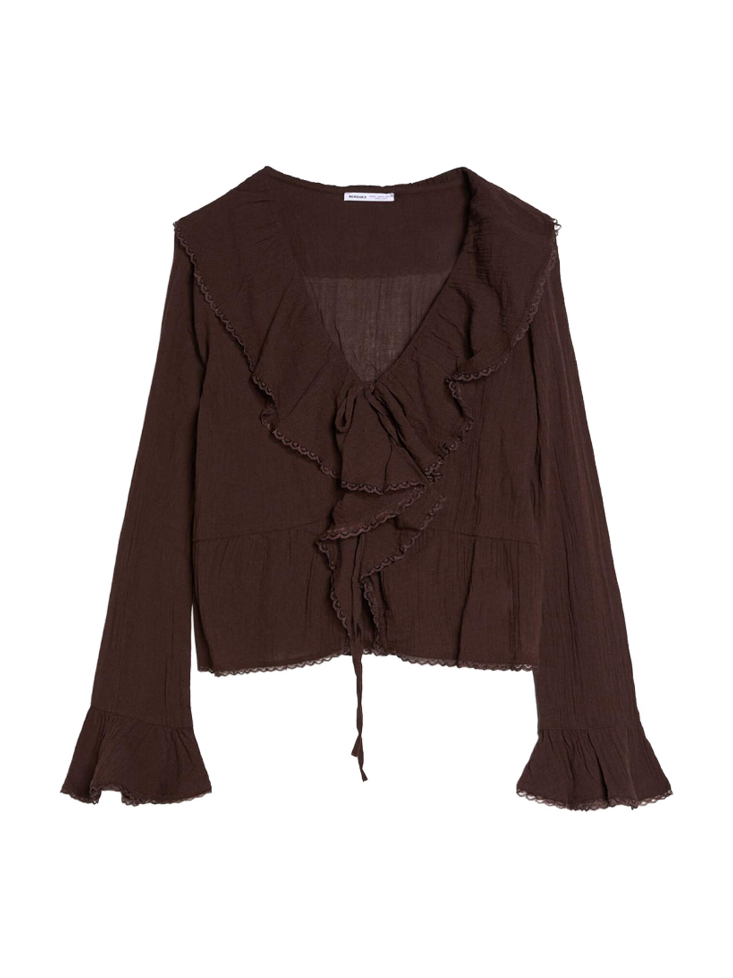 Bershka Blouse in Brown: front