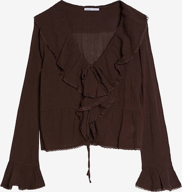 Bershka Bluzka w kolorze brązowy: przód