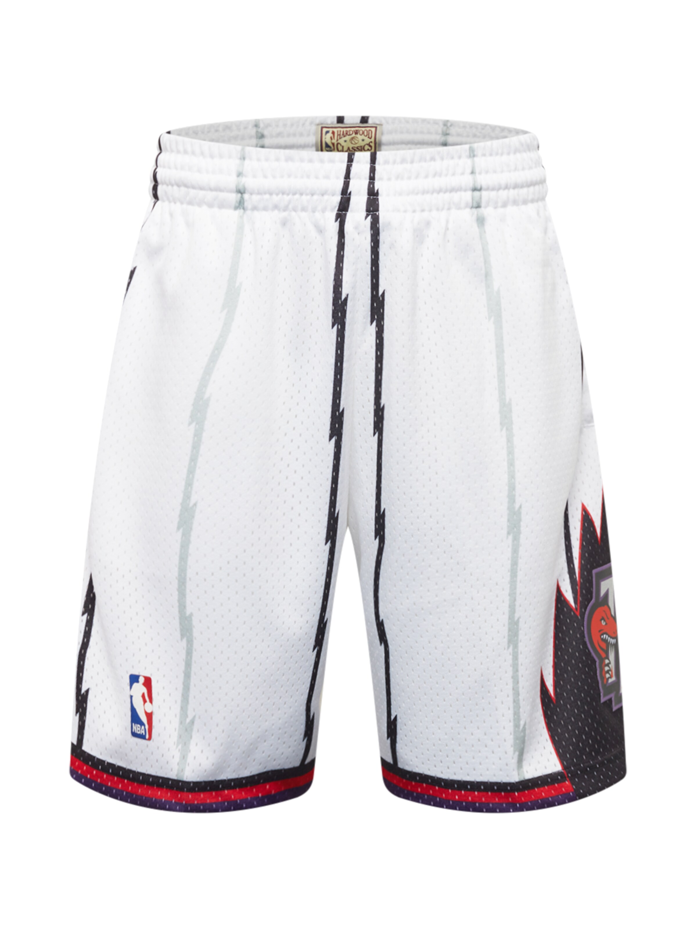 Mitchell & Ness Regular Pants 'Toronto Raptors - Swingman' in White: front