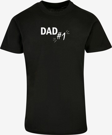 Merchcode Shirt 'Fathers Day - Dad Number 1' in Zwart: voorkant