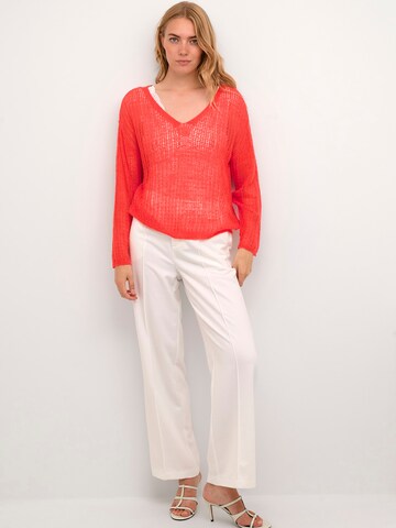 Cream Sweater 'Clara' in Red