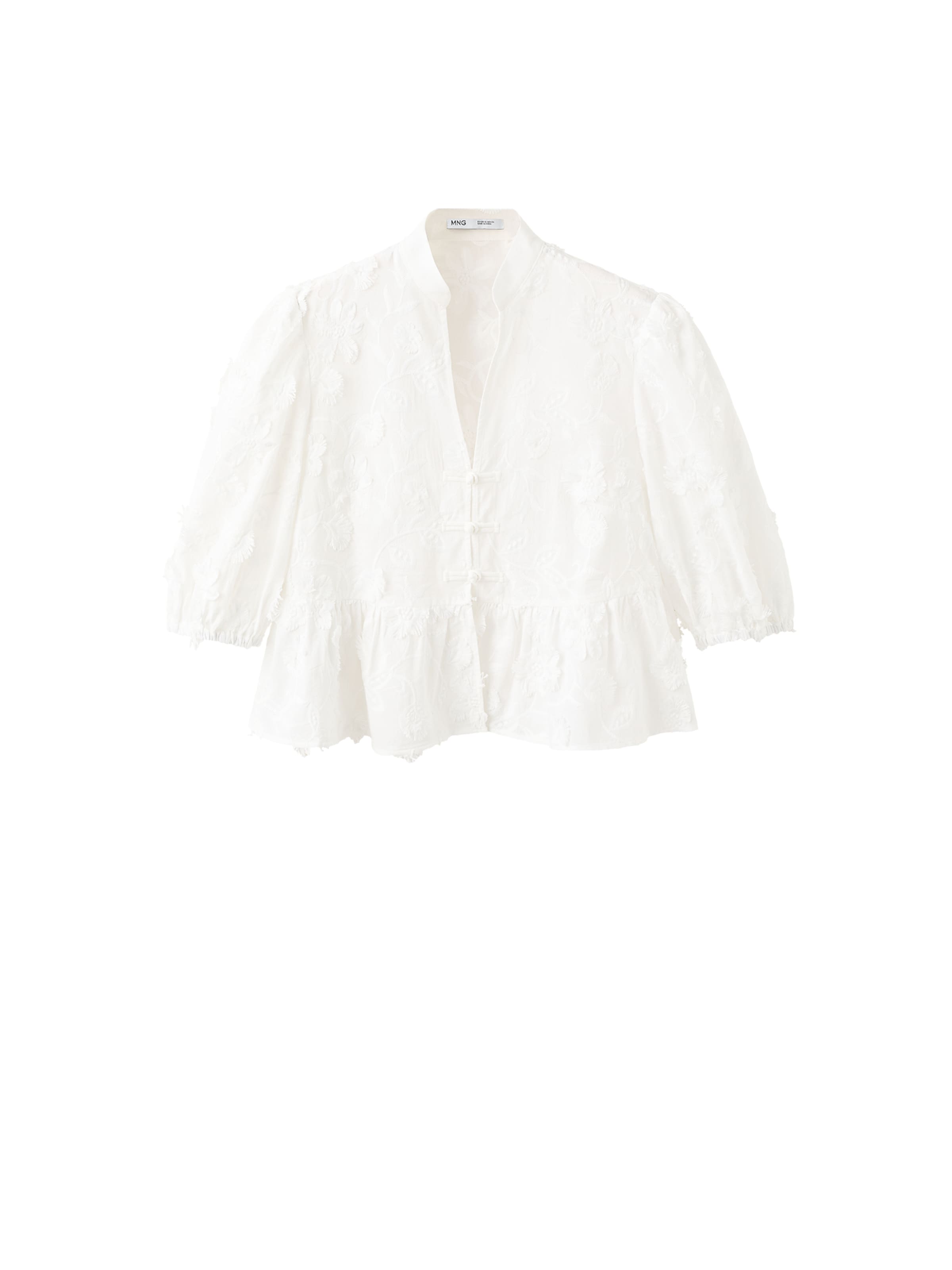 MANGO Bluse 'CAPUCHIN' in Weiß: Vorderseite
